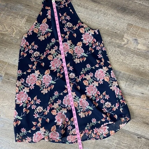 Forever 21 Floral Navy Small Halter Dress - Picture 7 of 9